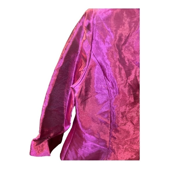 Alex Evenings Iridescent Magenta Bow Jacket XL - Picture 5 of 8